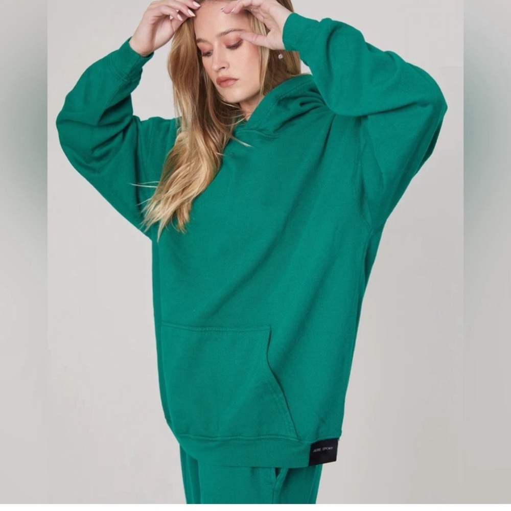 Akire Sport Oversized Boyfriend Hoodie in Green NWT